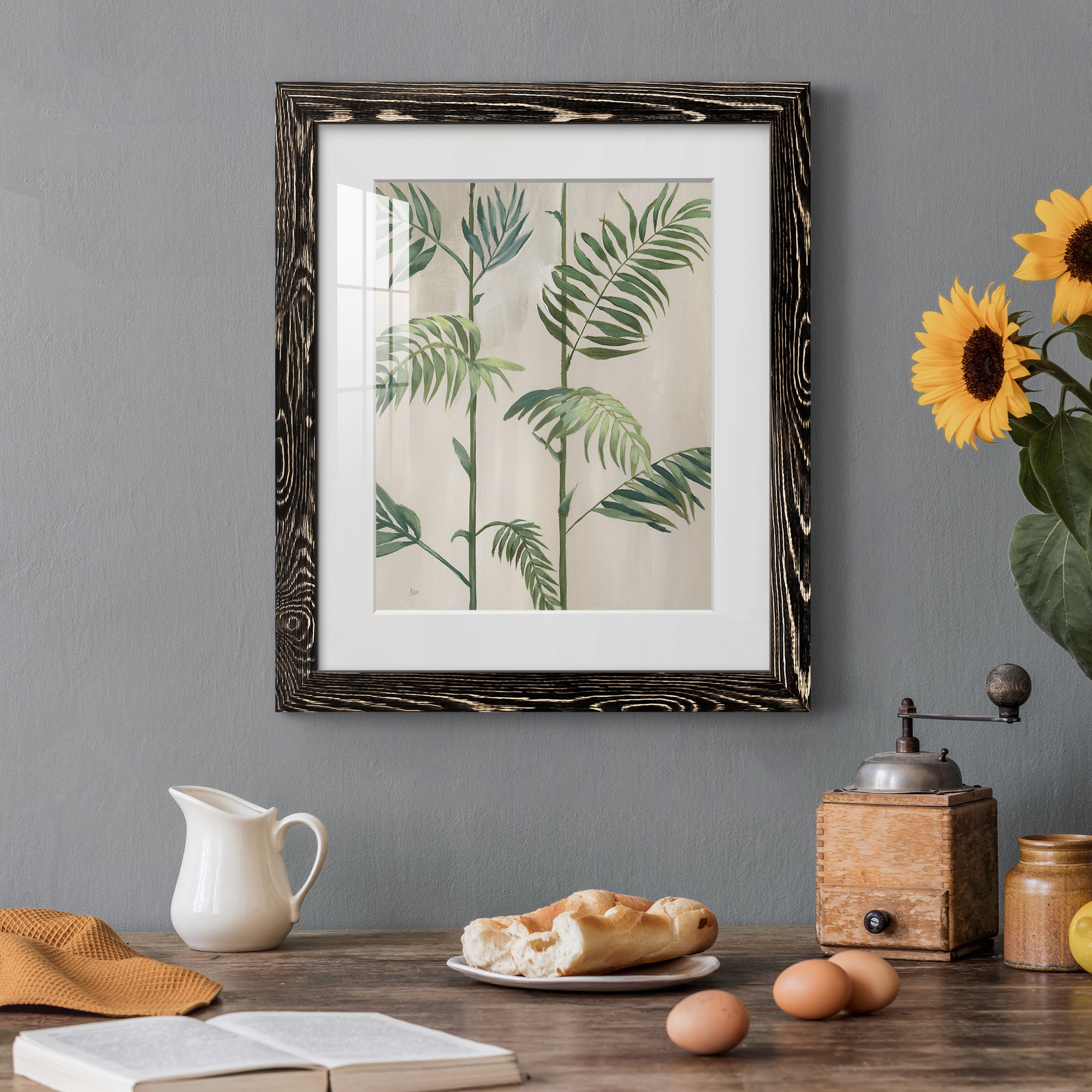 Modern Fronds I - Barnwood Framed Art Print