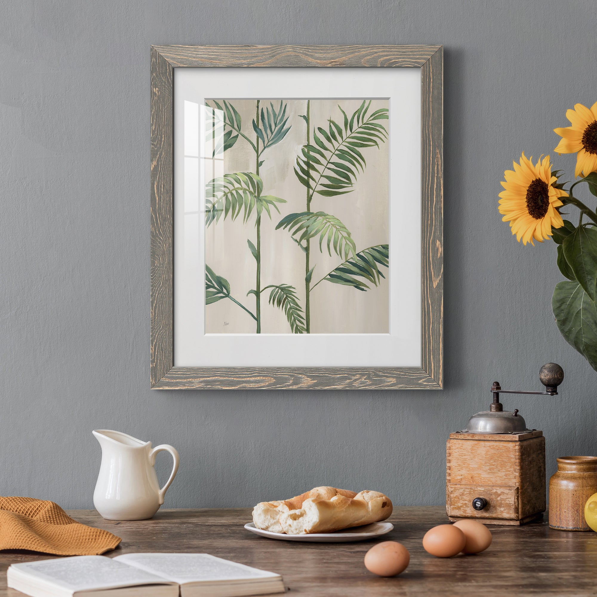Modern Fronds I - Barnwood Framed Art Print