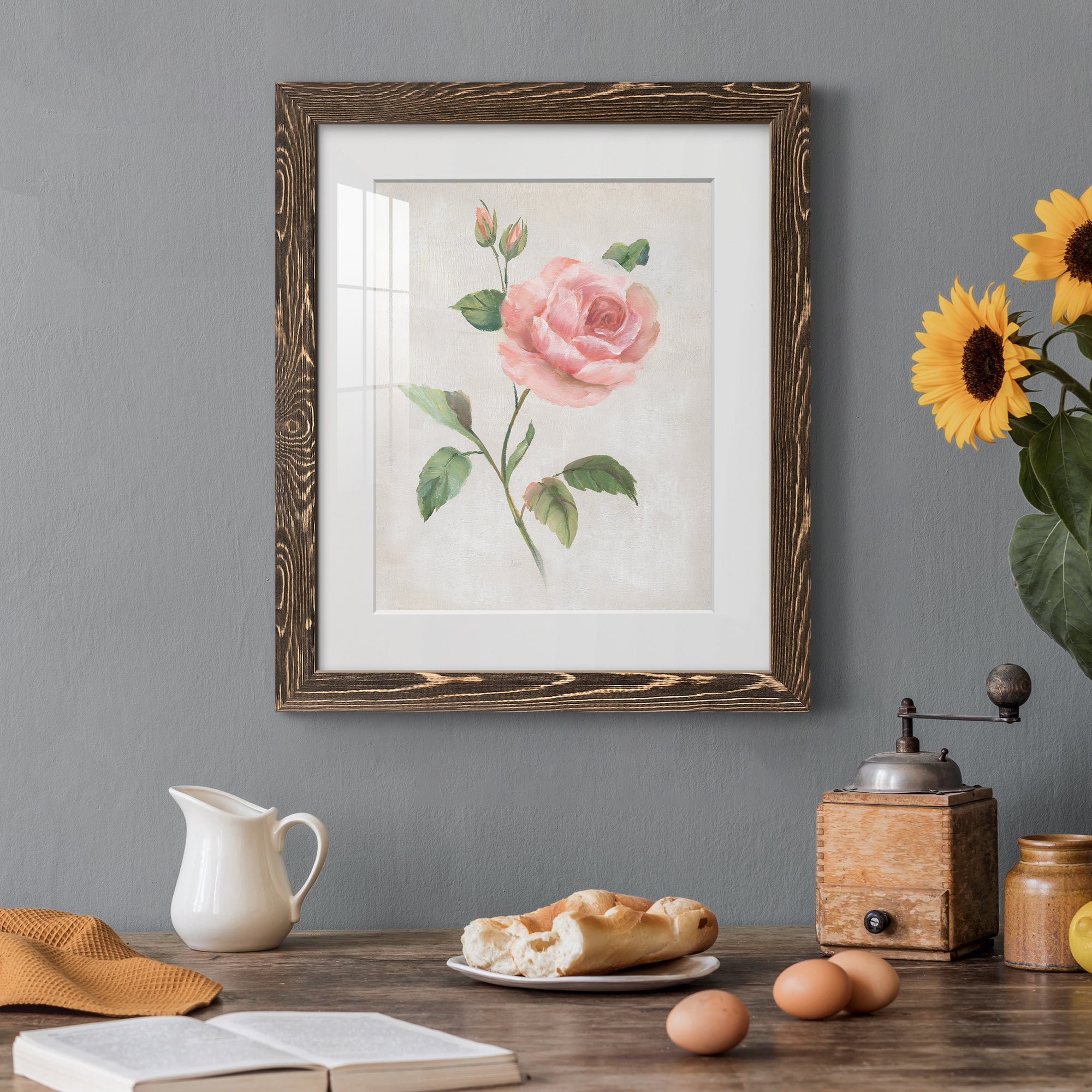 Grandiflora I - Barnwood Framed Art Print