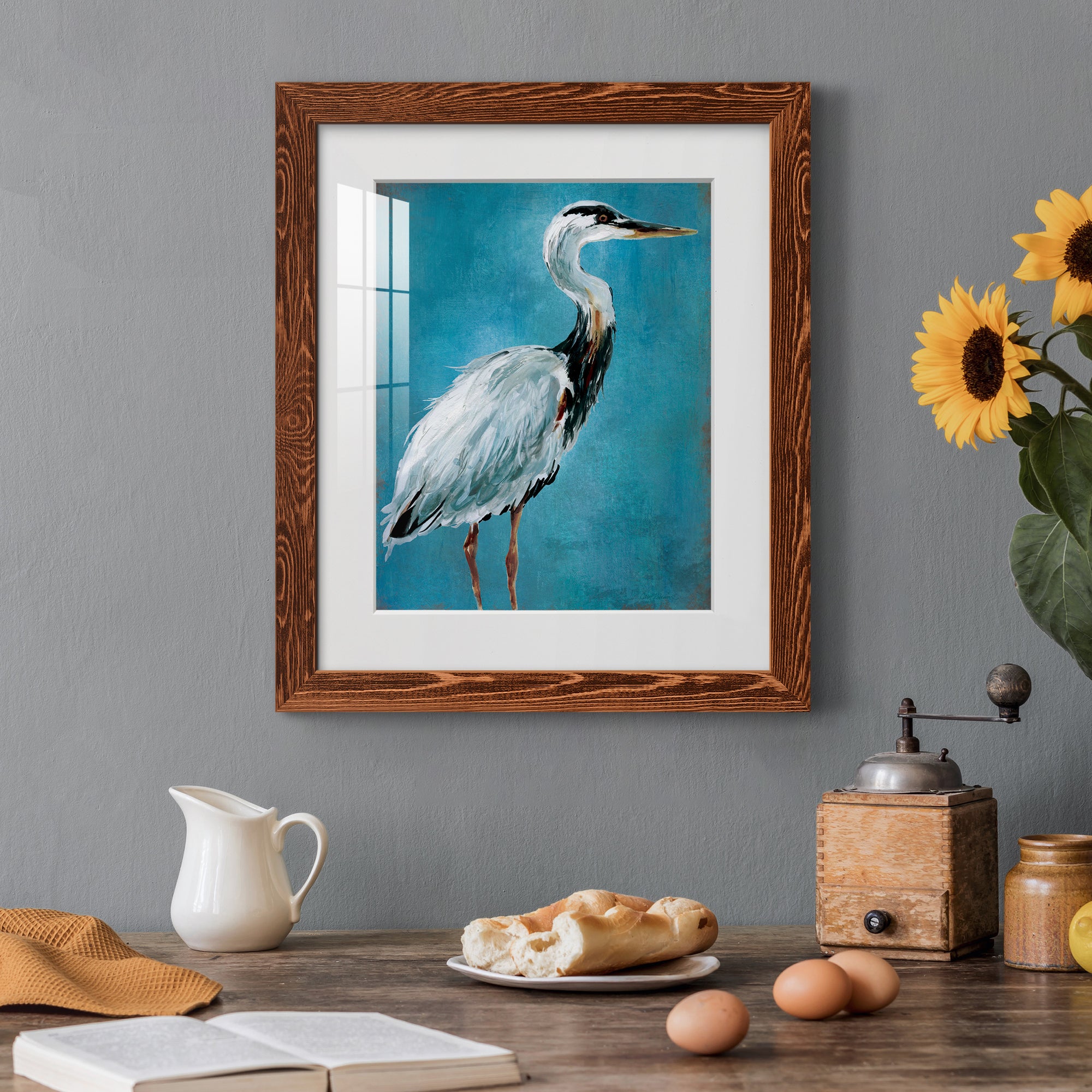 Great Blue Heron I - Premium Framed Print - Distressed Barnwood Frame - Ready to Hang