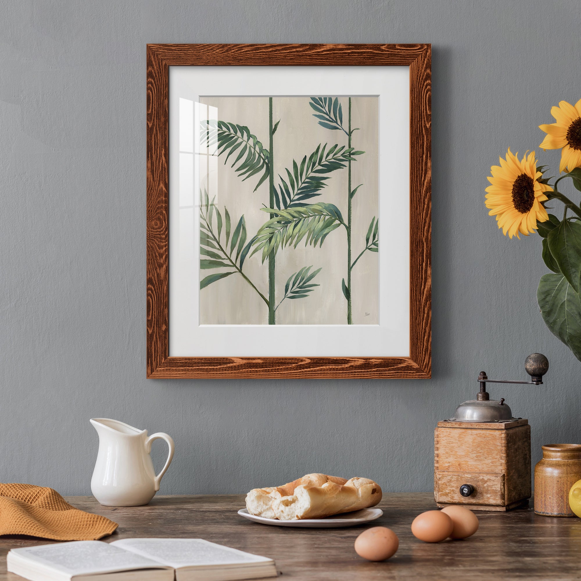 Modern Fronds II - Barnwood Framed Art Print