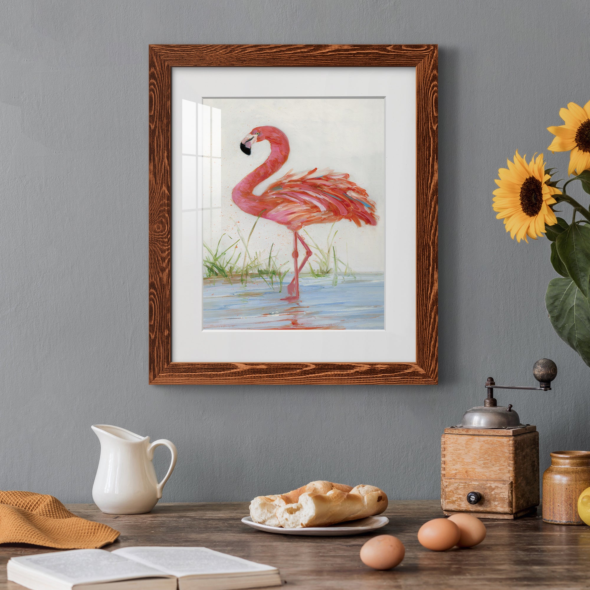 Flamingo II - Barnwood Framed Art Print