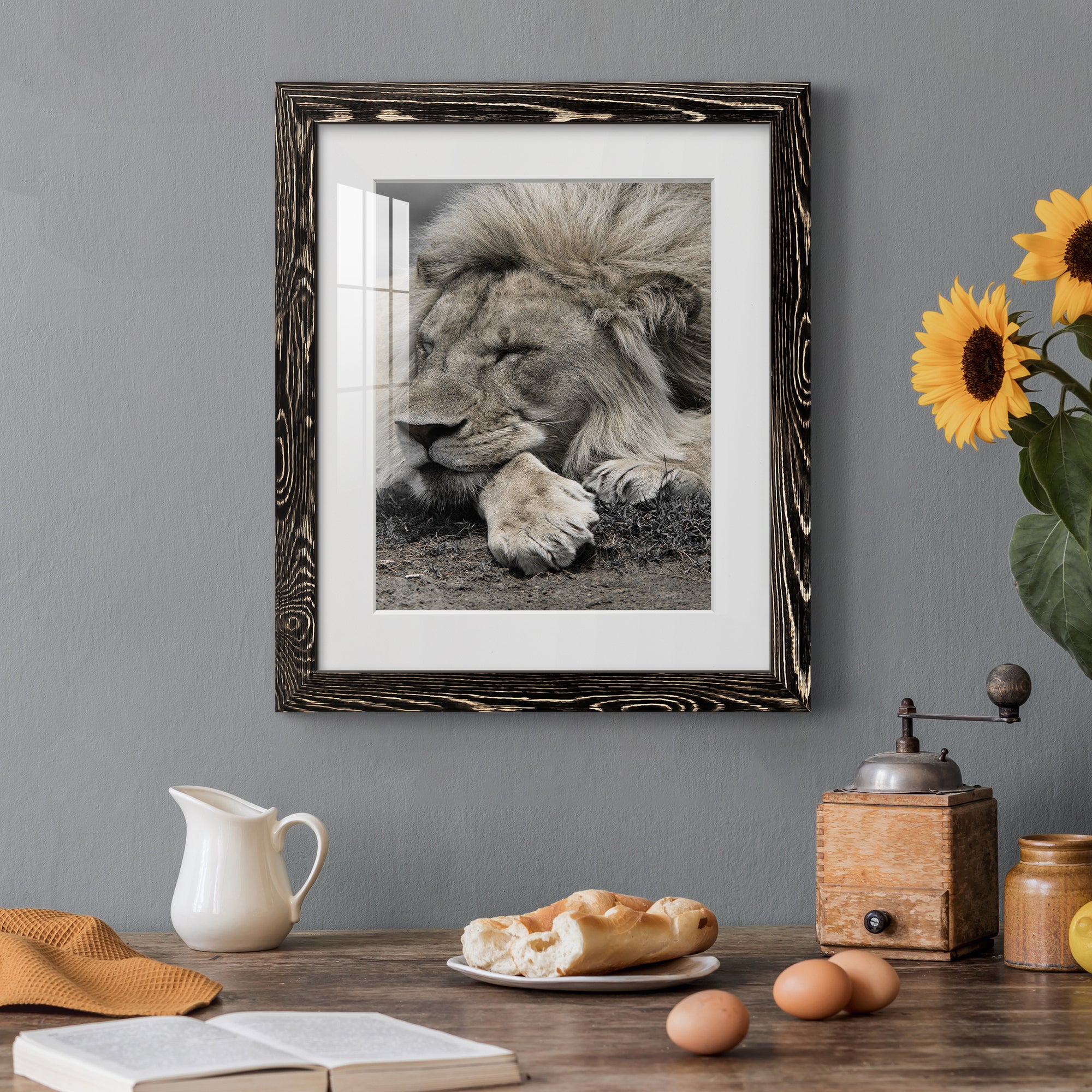 Sleepy Afternoon in Masai Mara - Barnwood Framed Art Print