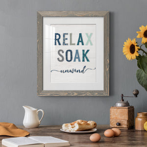 Relax Soak Unwind - Barnwood Framed Art Print