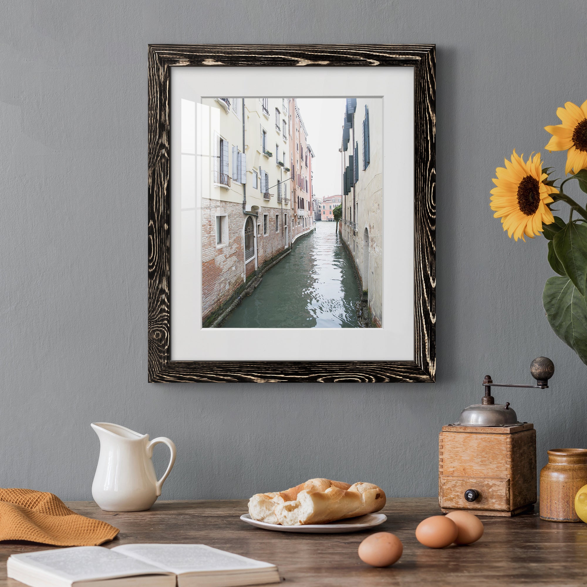 Venice Canal II - Premium Framed Print - Distressed Barnwood Frame - Ready to Hang