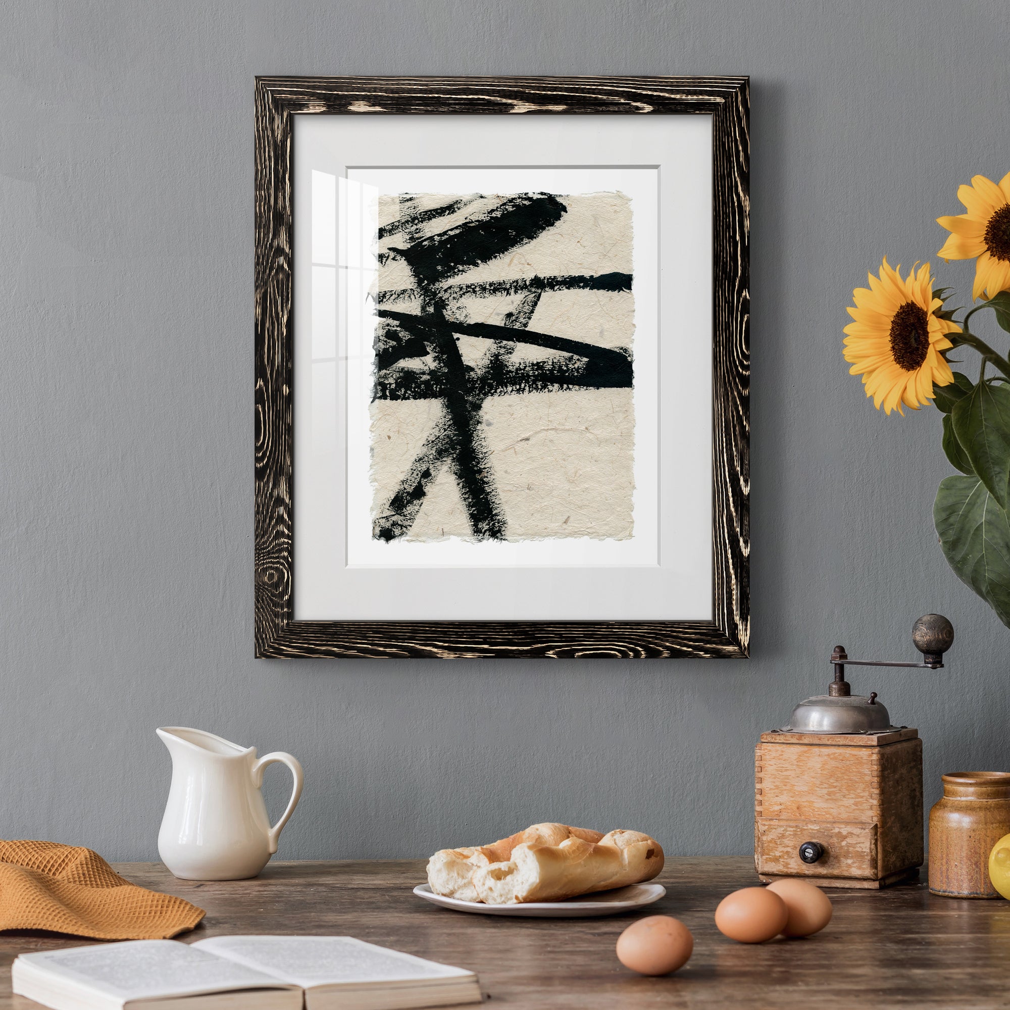 Lines Crossed III - Premium Framed Print - Distressed Barnwood Frame - Ready to Hang