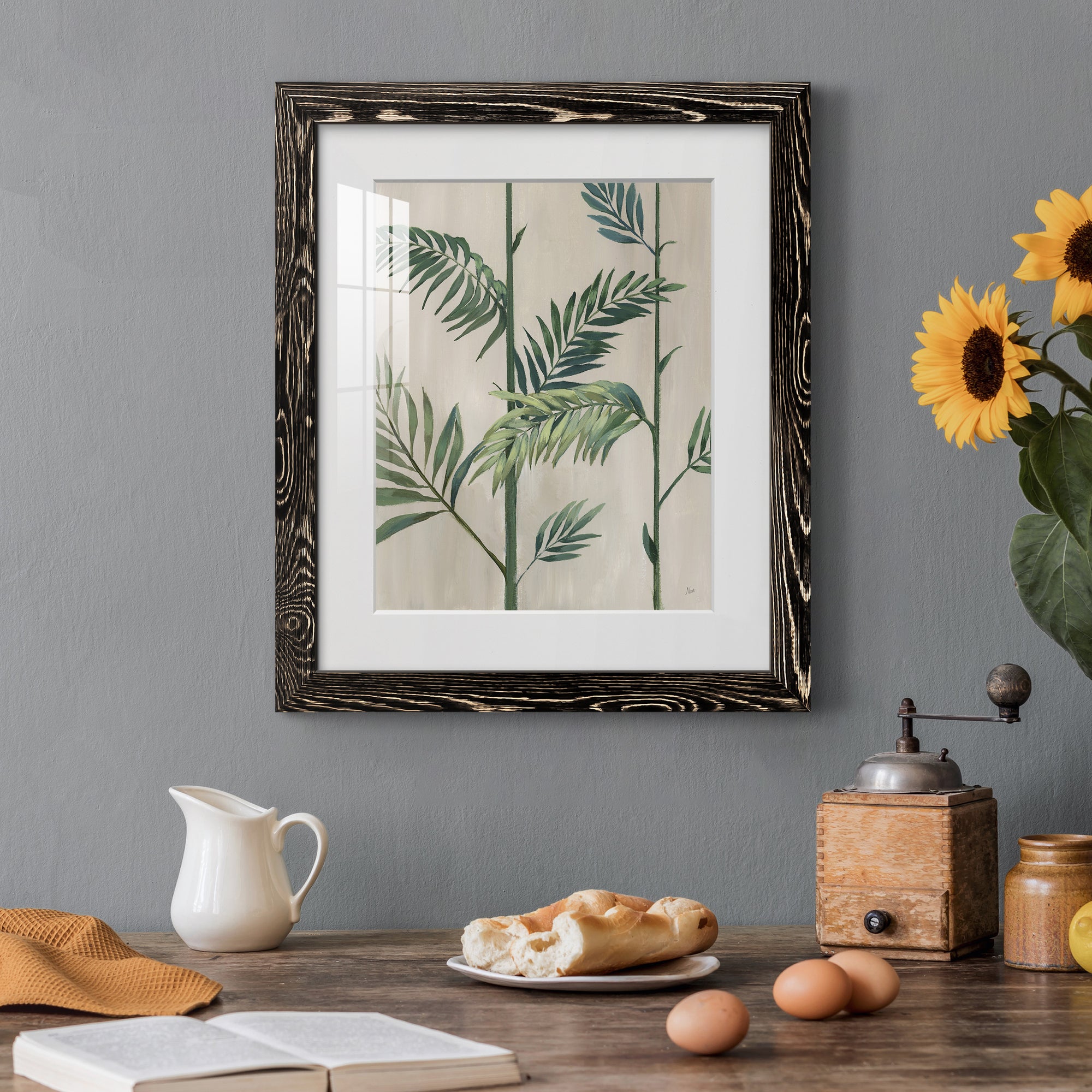 Modern Fronds II - Barnwood Framed Art Print