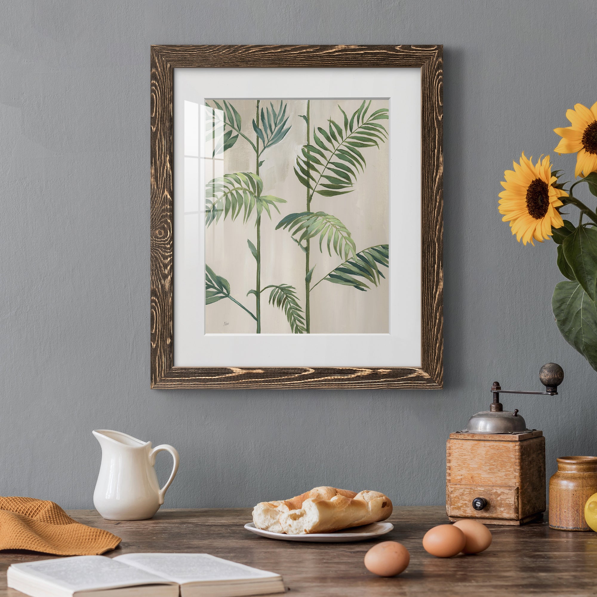 Modern Fronds I - Barnwood Framed Art Print
