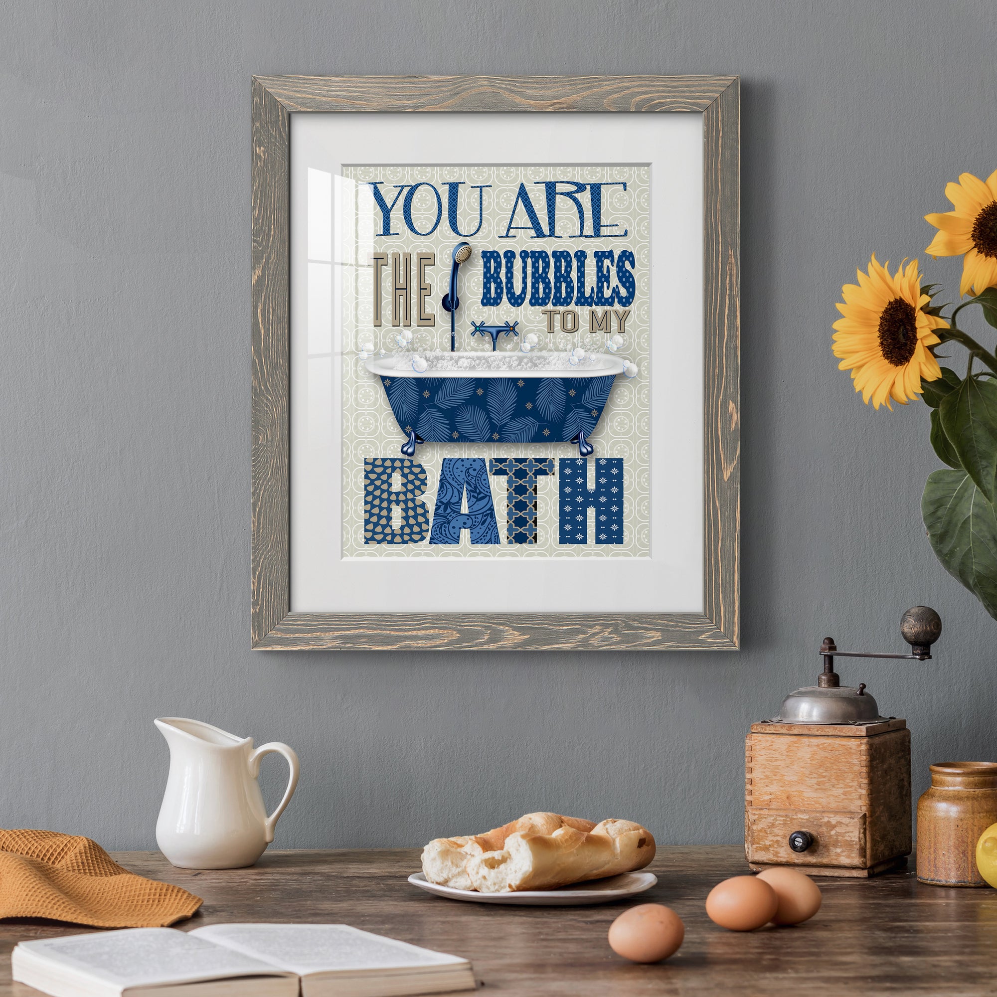 Bubble Bath - Premium Framed Print - Distressed Barnwood Frame - Ready to Hang