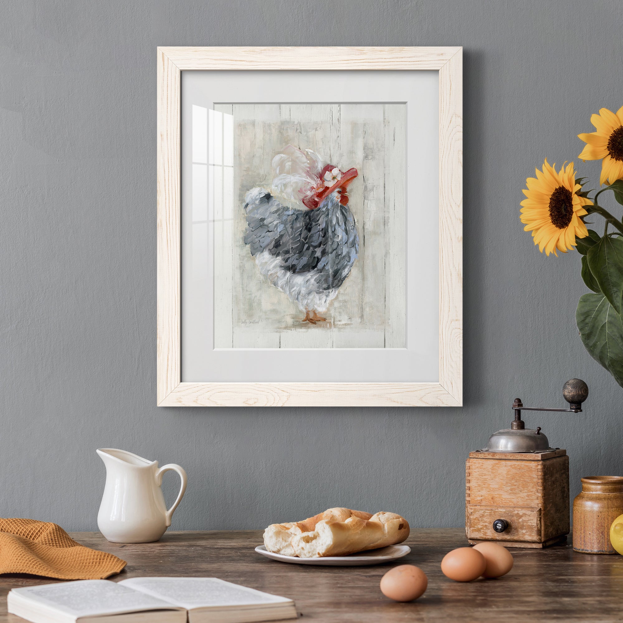 Sunday Best Hen - Barnwood Framed Art Print