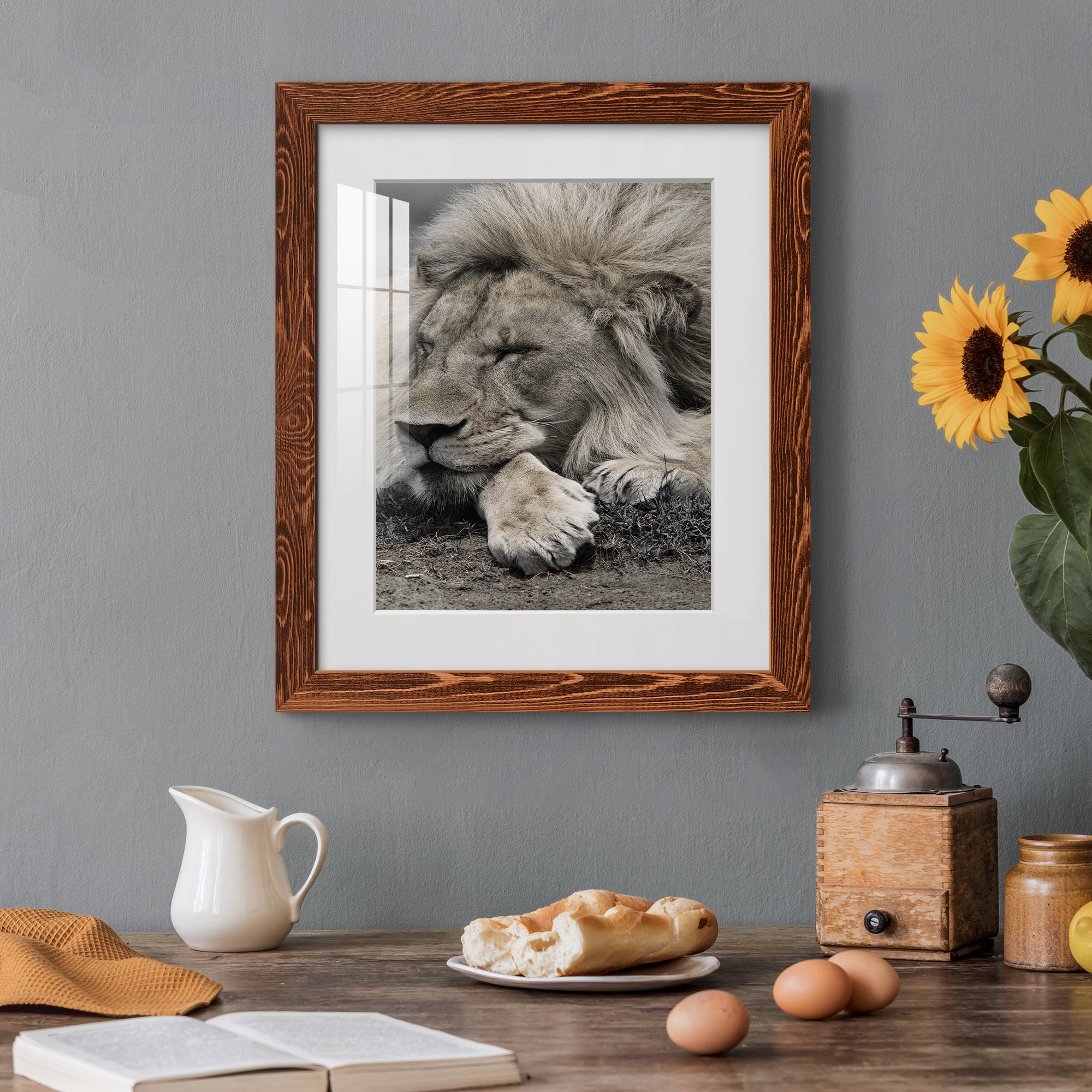 Sleepy Afternoon in Masai Mara - Barnwood Framed Art Print