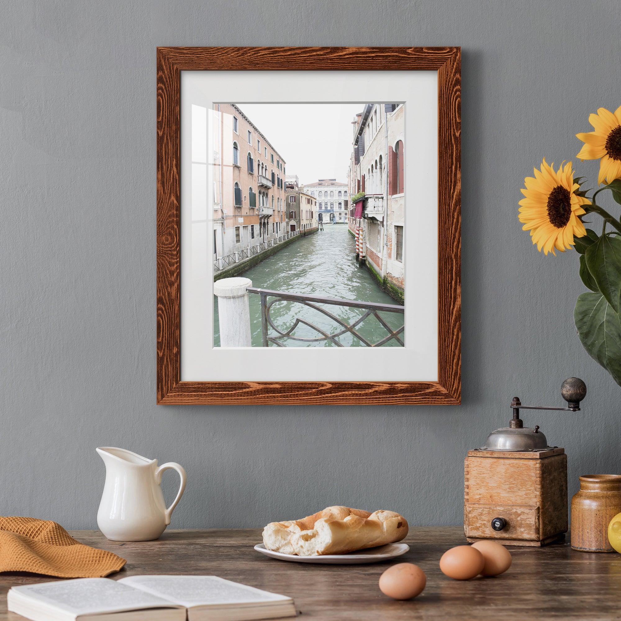 Venice Canal I - Premium Framed Print - Distressed Barnwood Frame - Ready to Hang