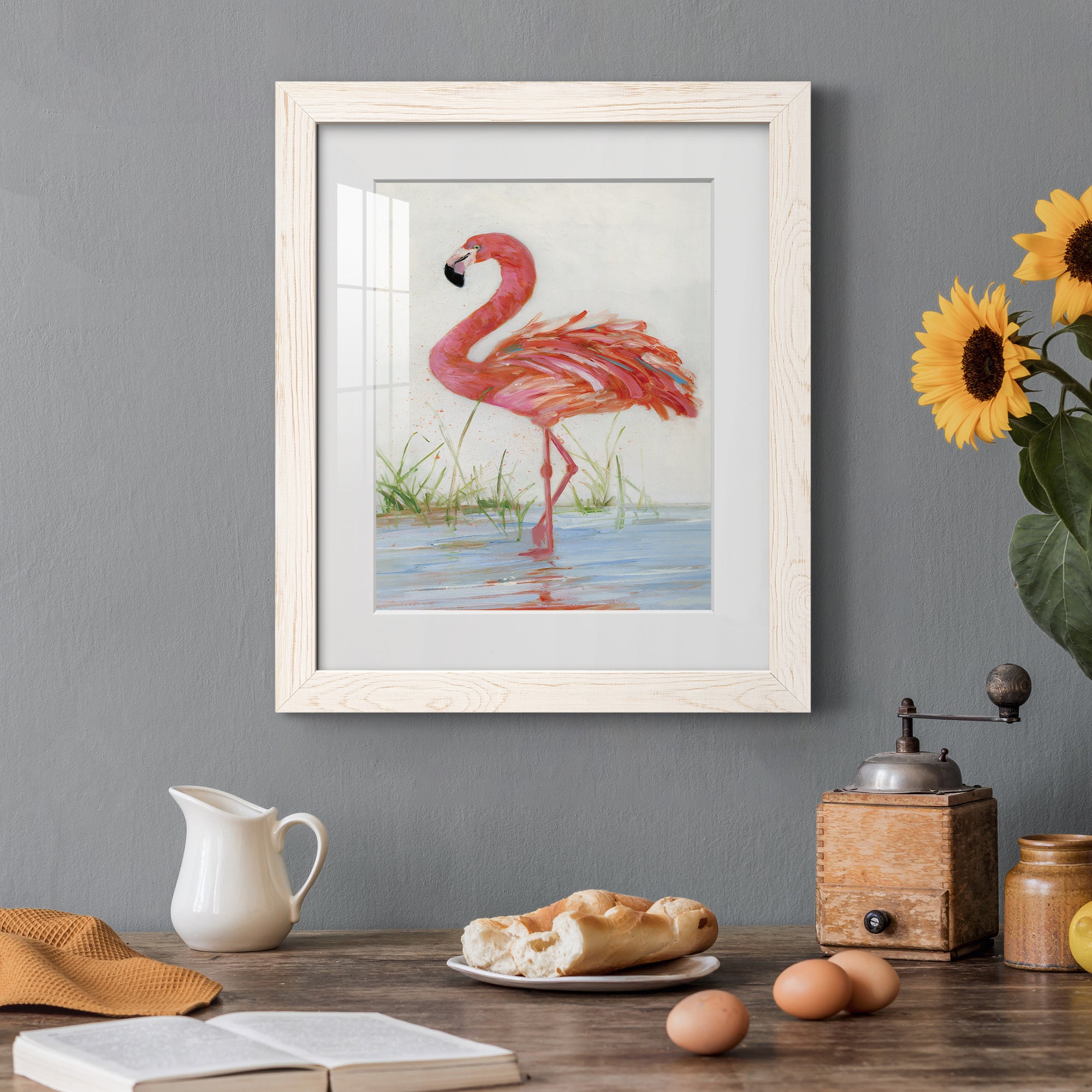 Flamingo II - Barnwood Framed Art Print