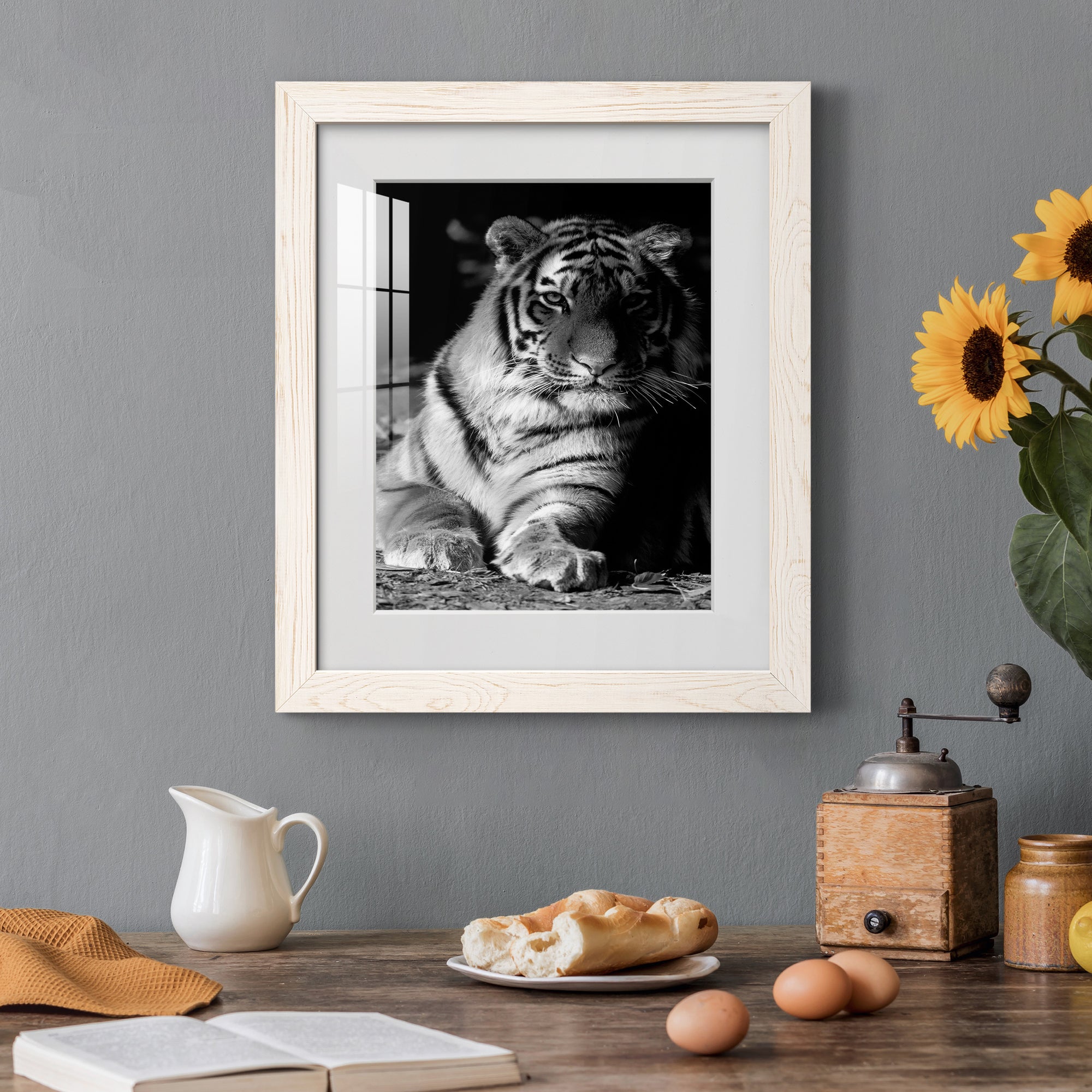 Tiger Repose - Barnwood Framed Art Print