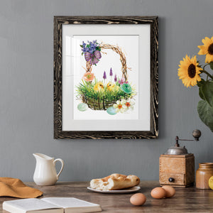 Spring Chick Basket - Barnwood Framed Art Print
