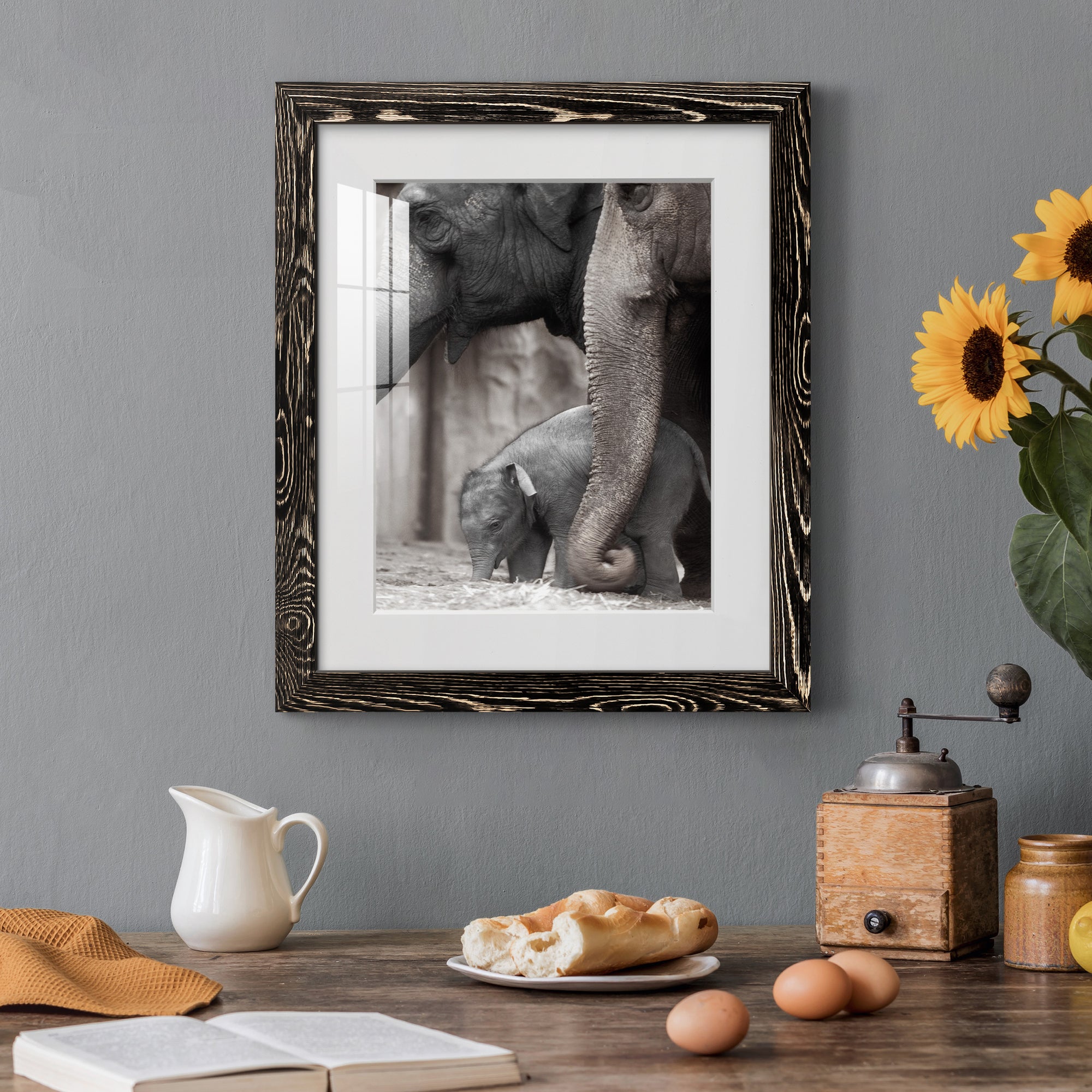 Family Moment - Barnwood Framed Art Print