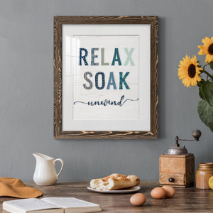 Relax Soak Unwind - Barnwood Framed Art Print
