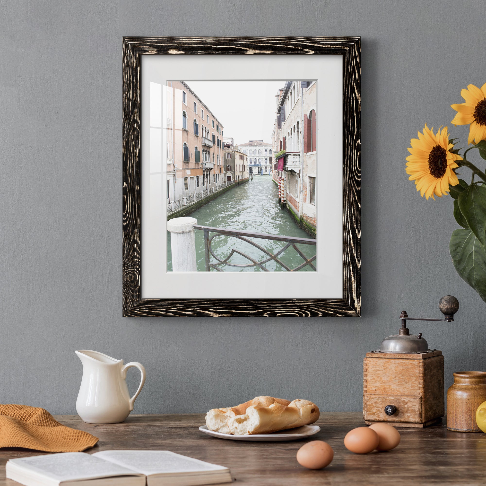Venice Canal I - Premium Framed Print - Distressed Barnwood Frame - Ready to Hang