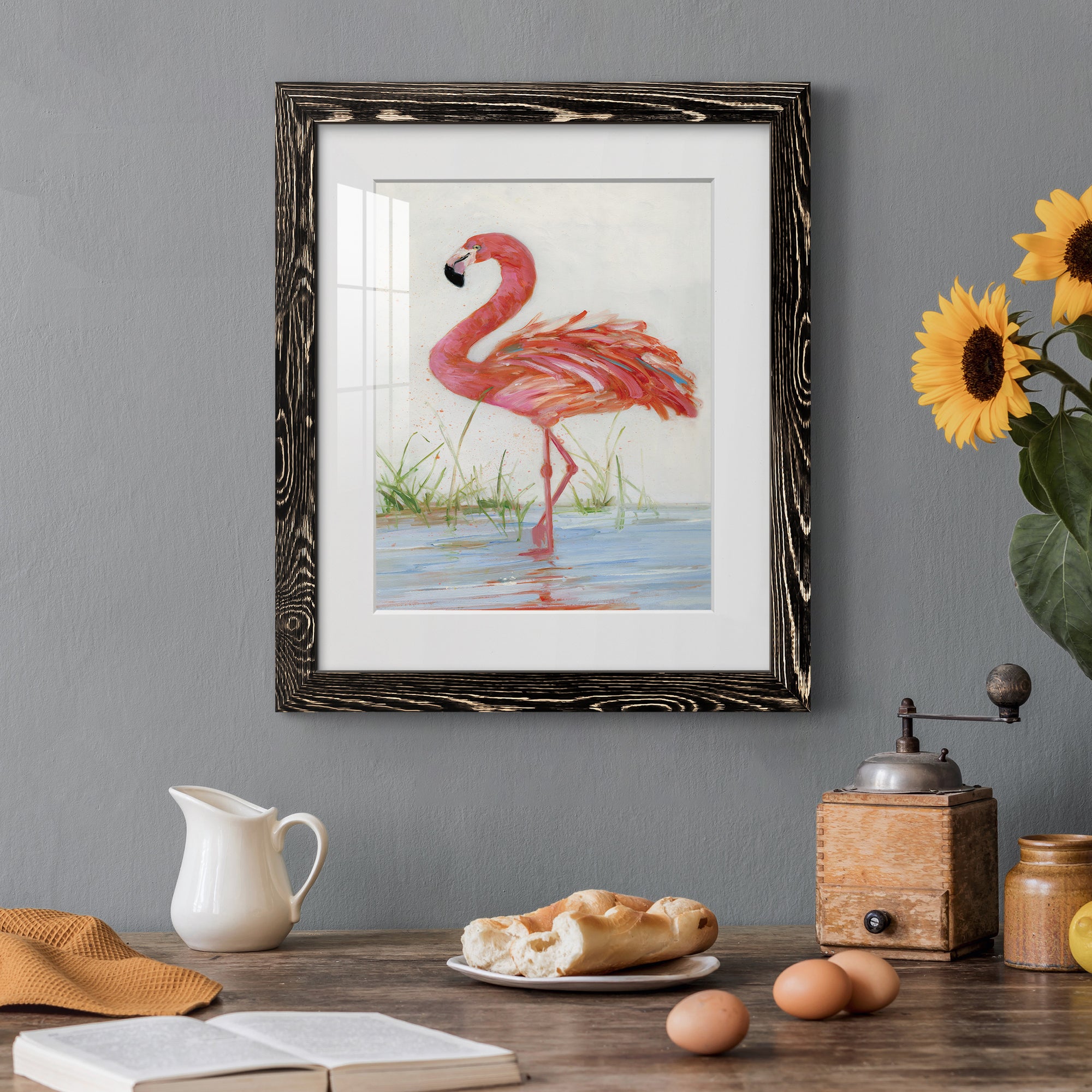Flamingo II - Barnwood Framed Art Print