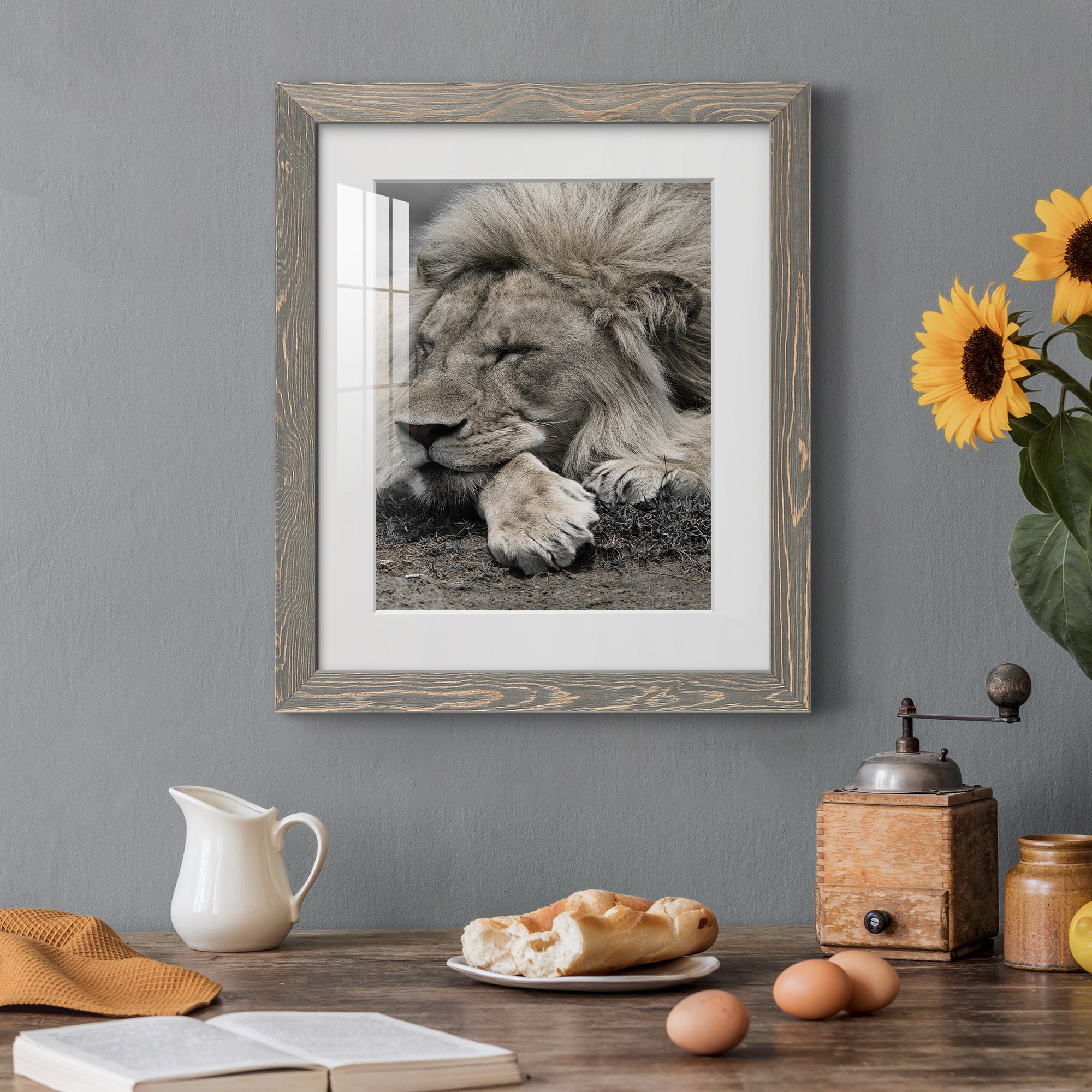 Sleepy Afternoon in Masai Mara - Barnwood Framed Art Print