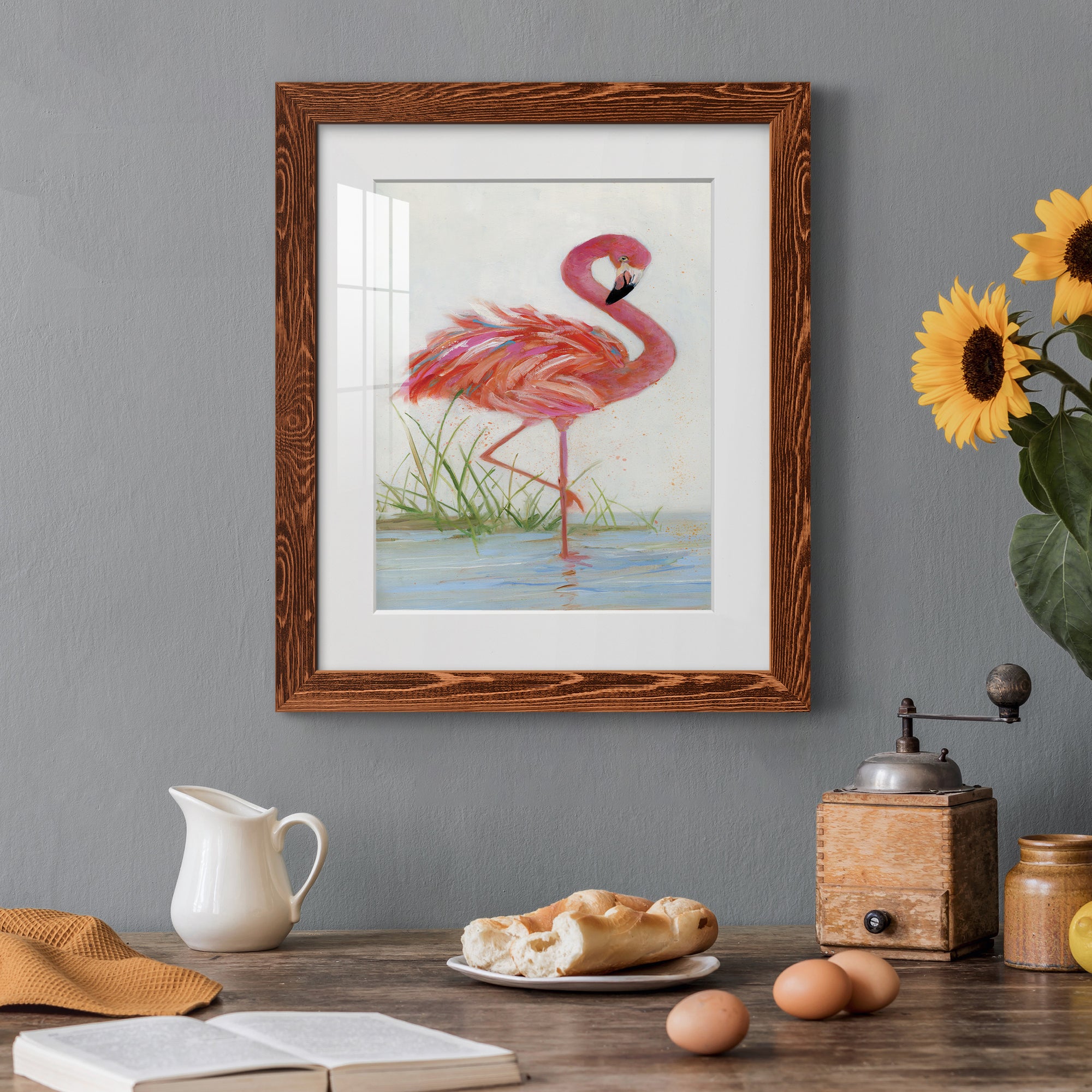 Flamingo I - Barnwood Framed Art Print