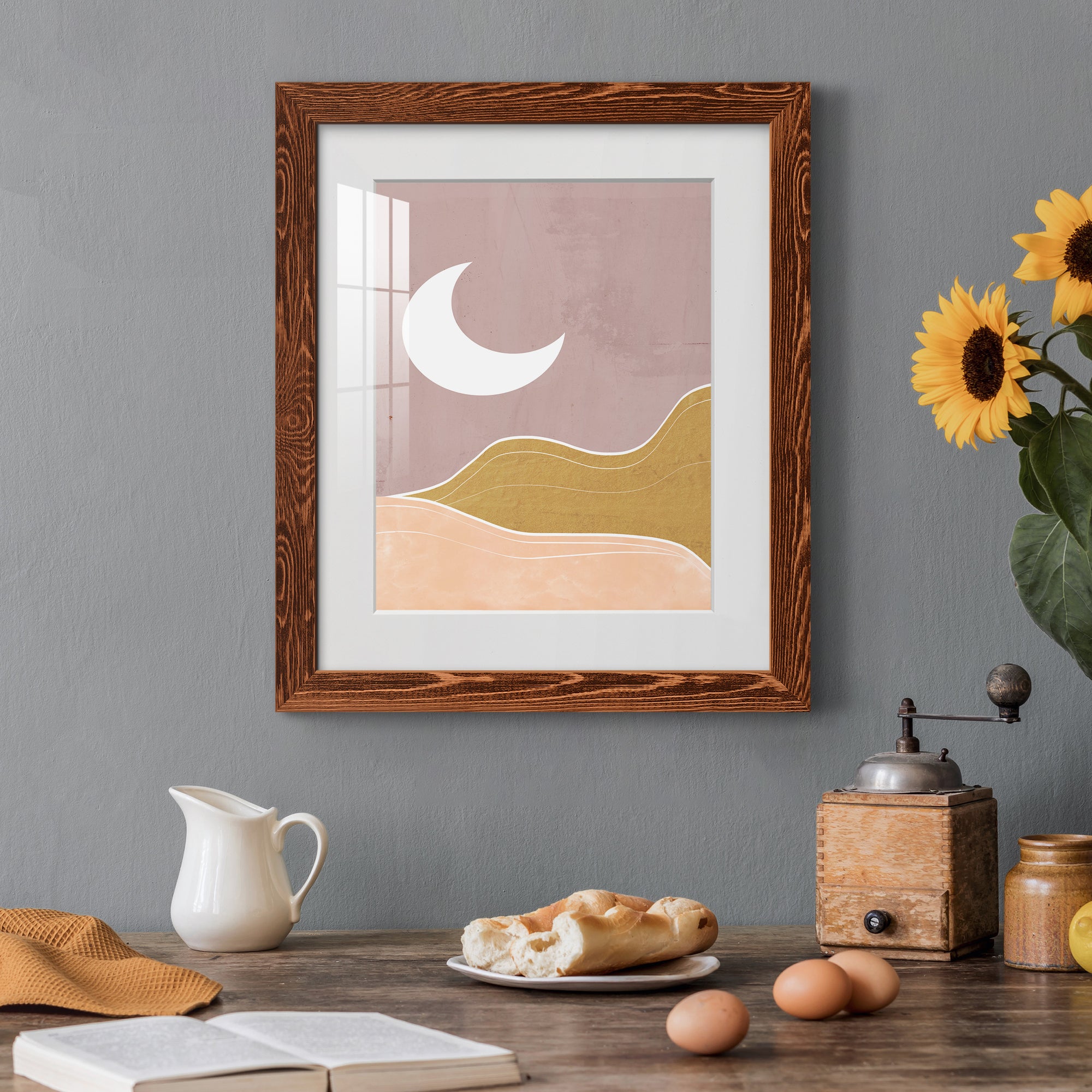 Sedona Moon - Premium Framed Print - Distressed Barnwood Frame - Ready to Hang