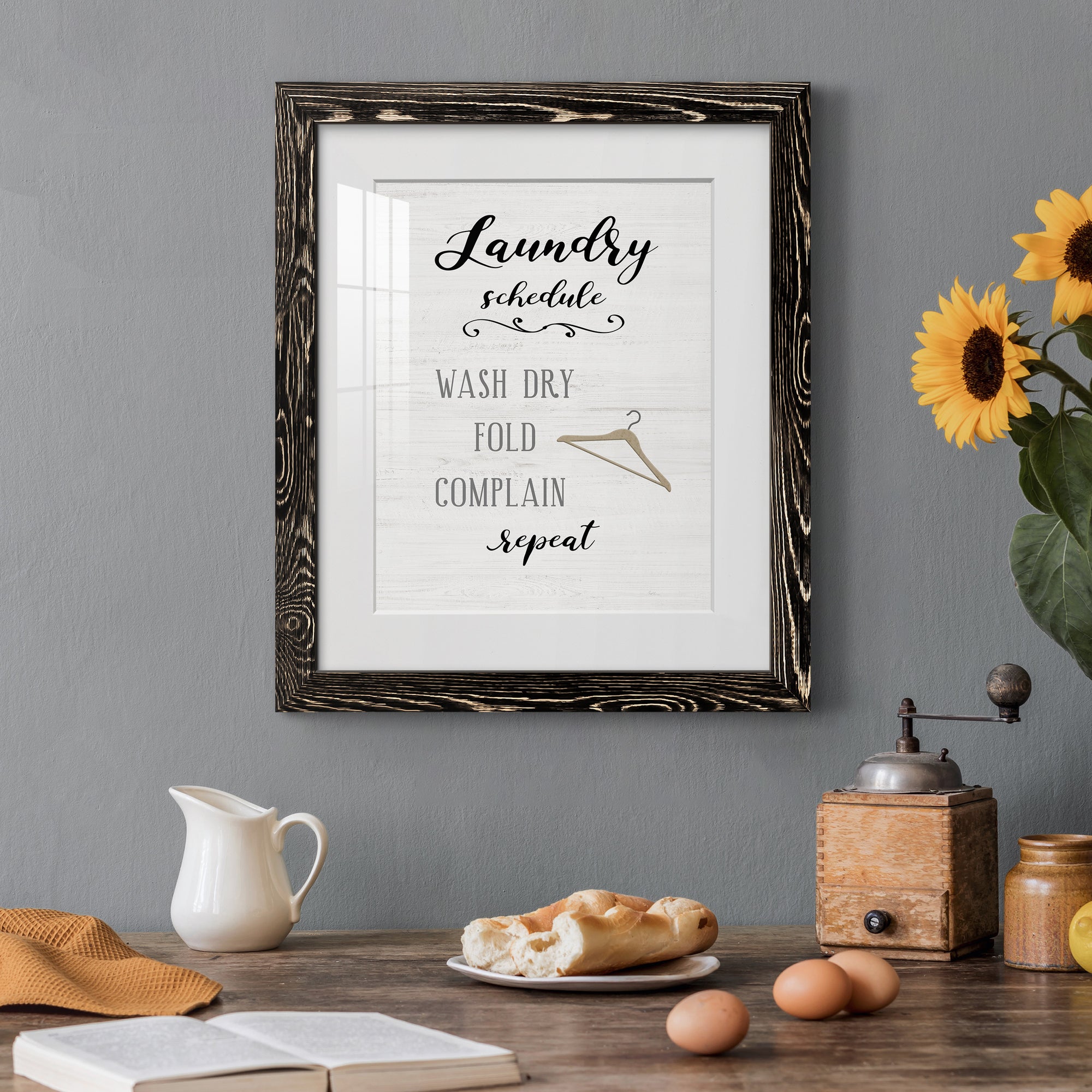 Laundry Complain - Premium Framed Print - Distressed Barnwood Frame - Ready to Hang