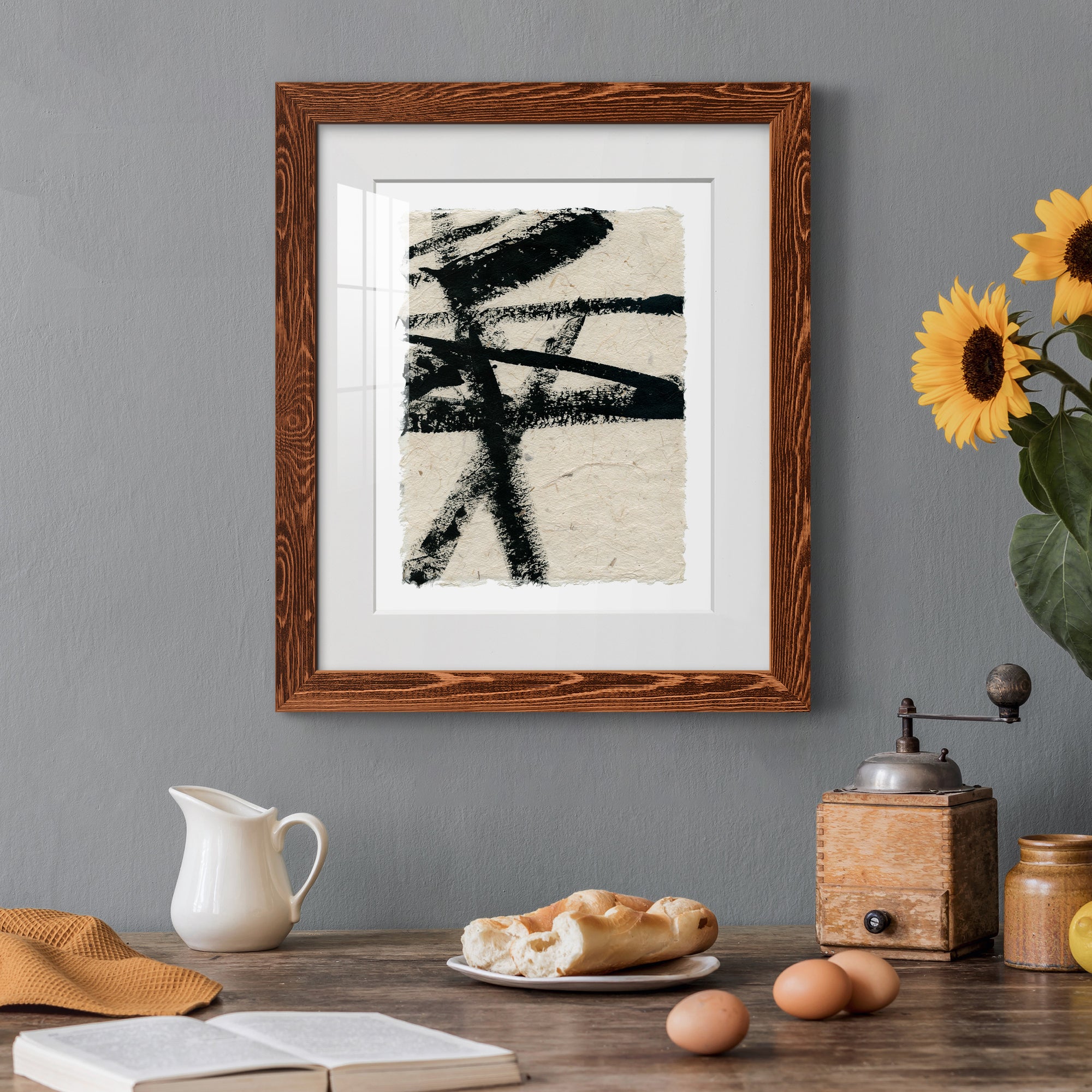 Lines Crossed III - Premium Framed Print - Distressed Barnwood Frame - Ready to Hang