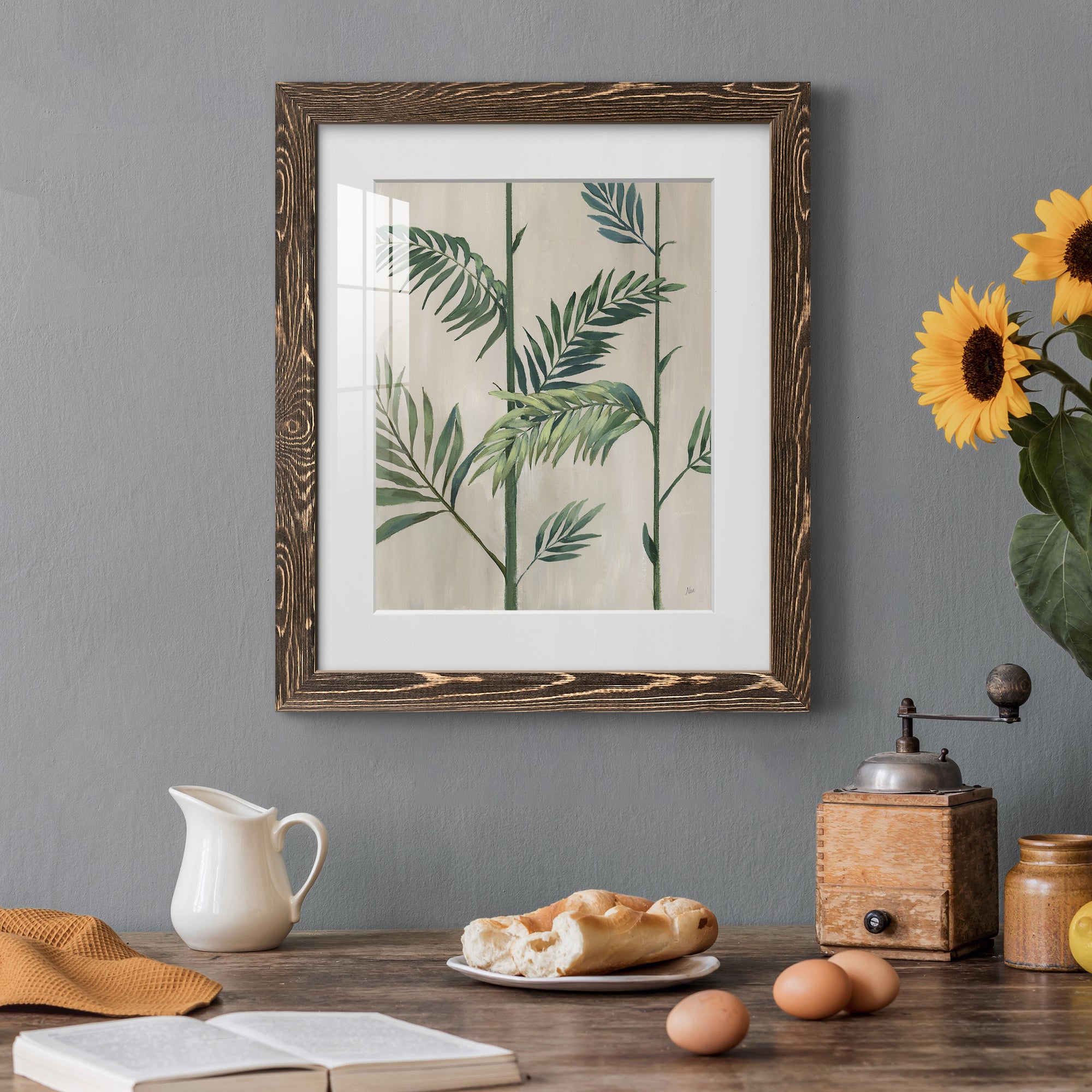 Modern Fronds II - Barnwood Framed Art Print