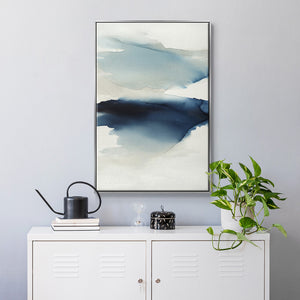 Waves I - Framed Premium Gallery Wrapped Canvas L Frame - Ready to Hang