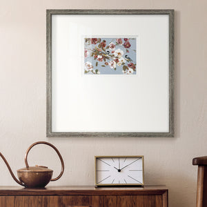 Chickadees and Blossoms II Premium Framed Print Double Matboard