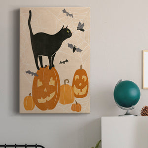 Pumpkin Patch Cats I Premium Gallery Wrapped Canvas - Ready to Hang