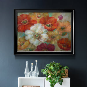 Poppycentric - Modern Framed Canvas Print