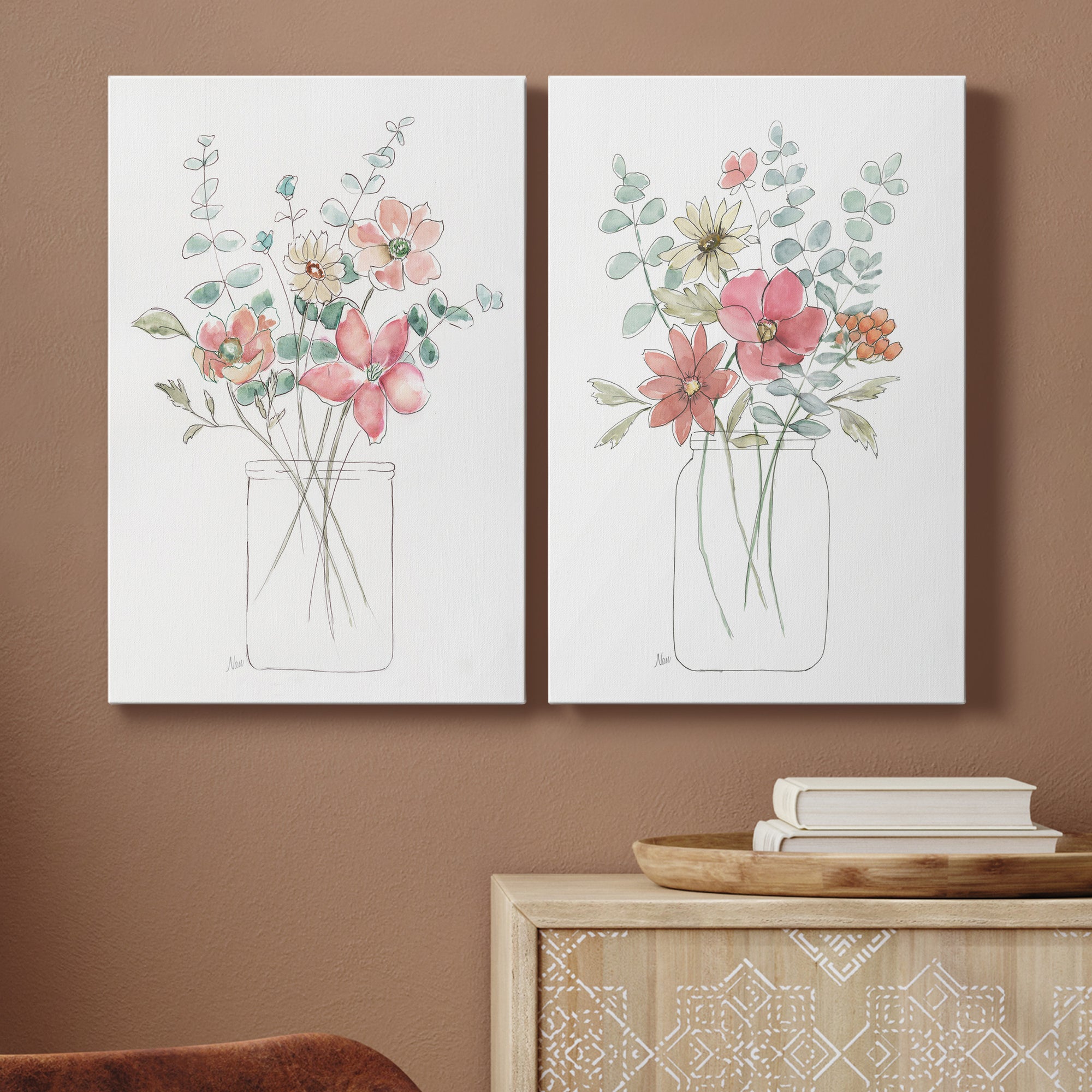 Whimsical Wildflowers I Premium Gallery Wrapped Canvas - Ready to Hang