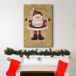 Polka Dot Peace Santa Premium Gallery Wrapped Canvas - Ready to Hang