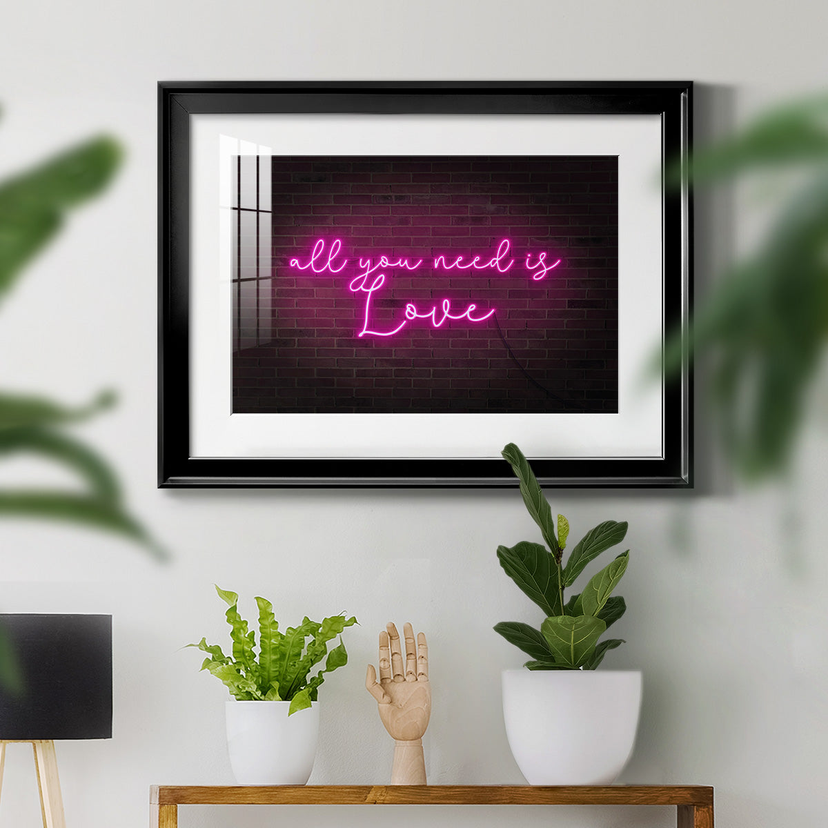 Neon Love I Premium Framed Print - Ready to Hang