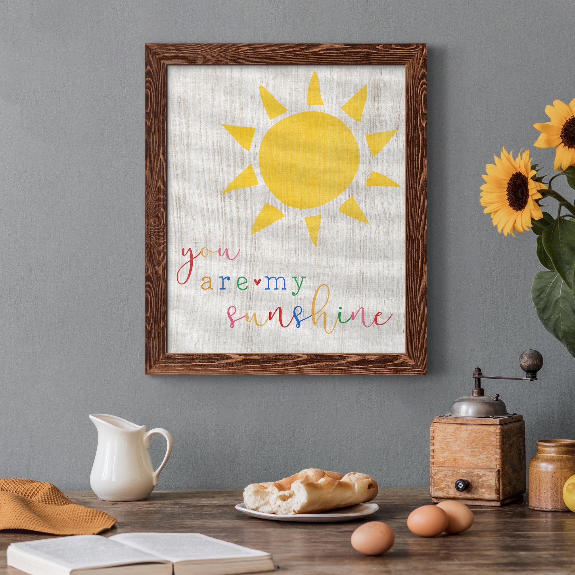 You are my Sunshine - Premium Canvas Framed in Barnwood - Ready to Hang