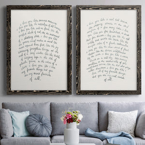 Letter to a Lover I - Barnwood Framed Canvas Set