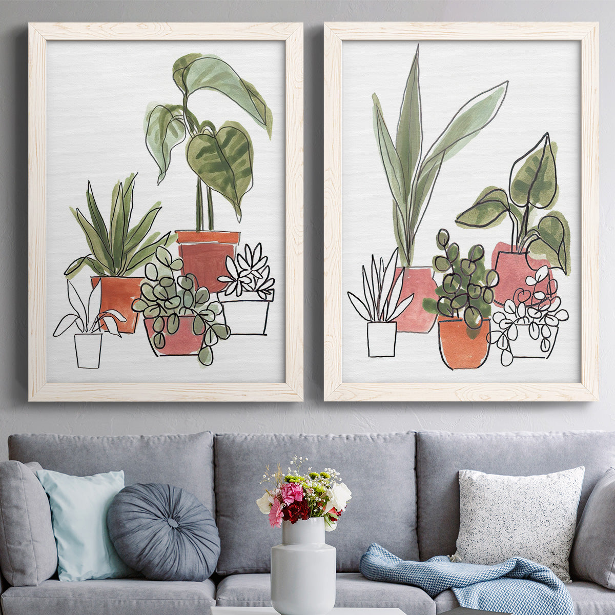 Home Grown I - Premium Framed Canvas 2 Piece Set - Ready to Hang