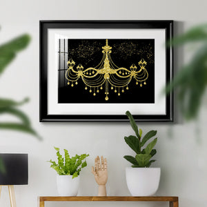 Golden Chandelier - Modern Framed Art Print