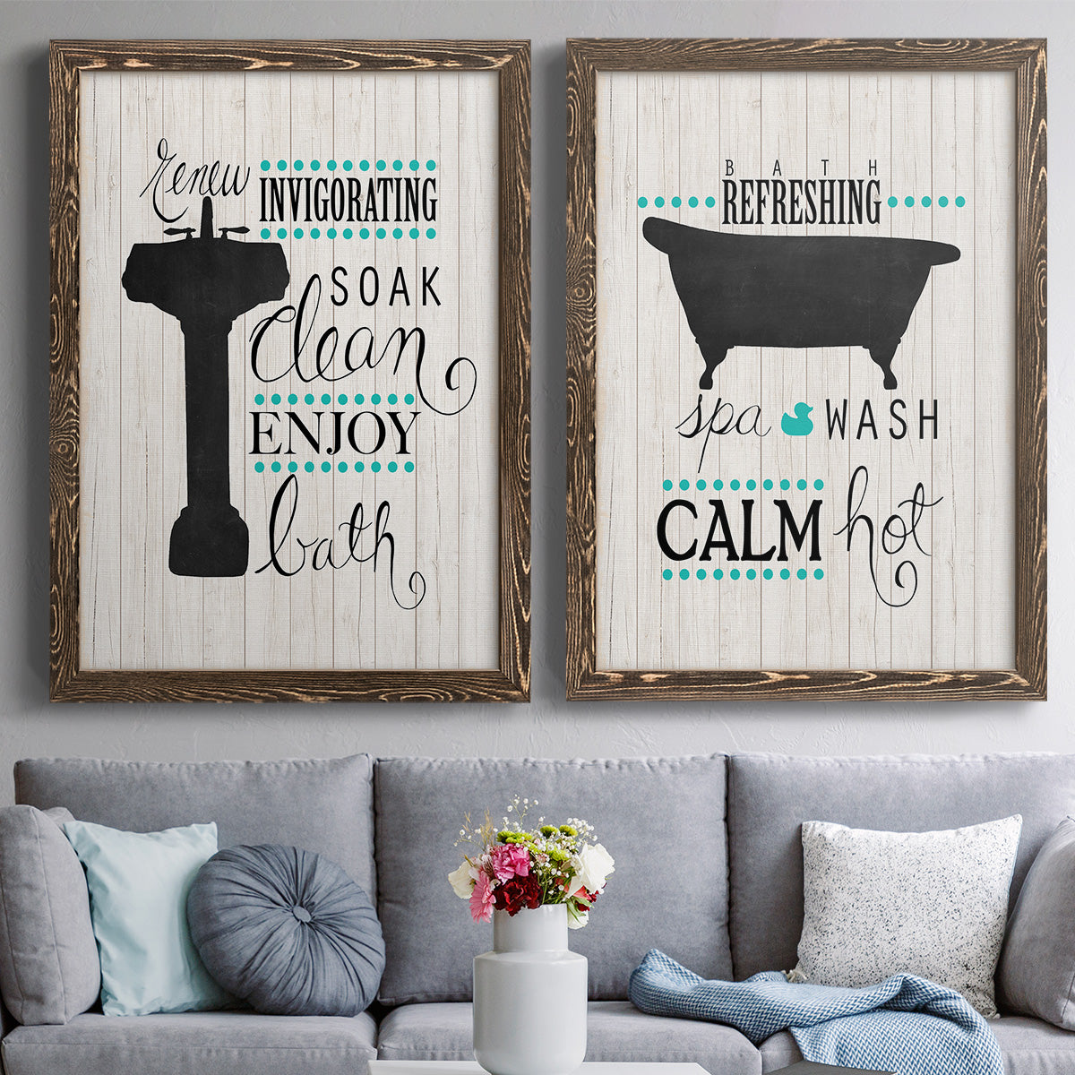 Invigorating Soak - Premium Framed Canvas 2 Piece Set - Ready to Hang