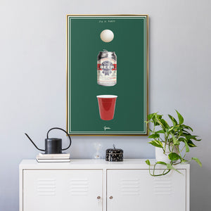 Fig. A: Party - Framed Premium Gallery Wrapped Canvas L Frame - Ready to Hang