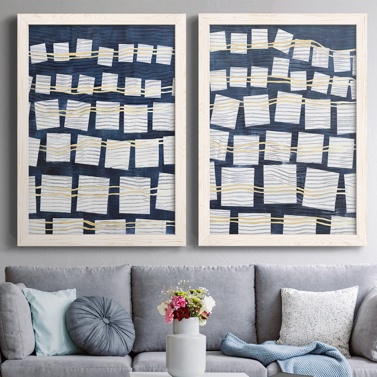 Networks III - Premium Framed Canvas 2 Piece Set - Ready to Hang