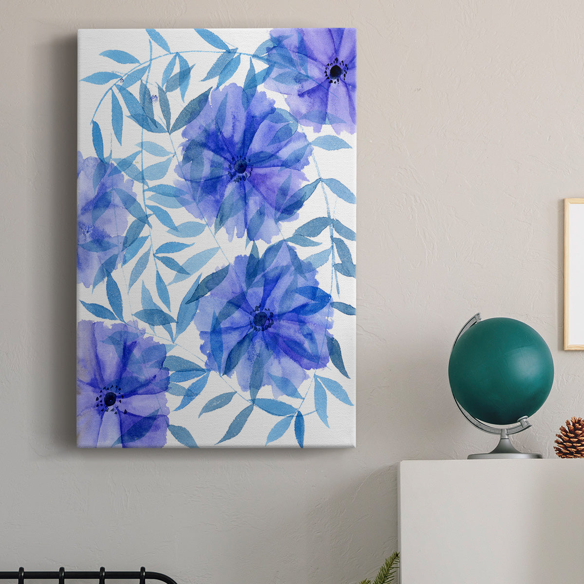 Midnight Flowers I Premium Gallery Wrapped Canvas - Ready to Hang