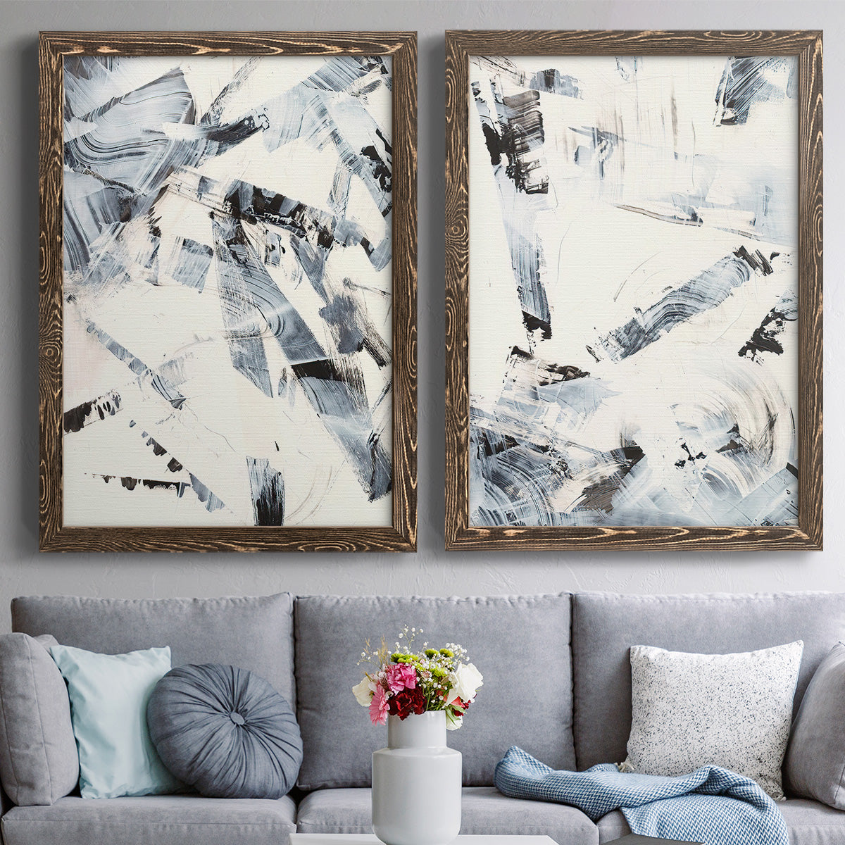 Fractured Ice I - Premium Framed Canvas 2 Piece Set - Ready to Hang