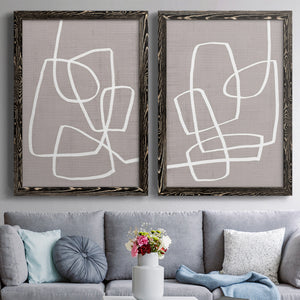 Linen Roundabout I - Barnwood Framed Canvas Set