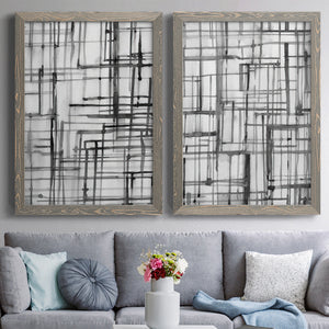 Line Meditation I - Barnwood Framed Canvas Set