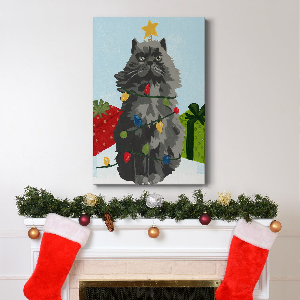 Meowy Hissmas I Premium Gallery Wrapped Canvas - Ready to Hang