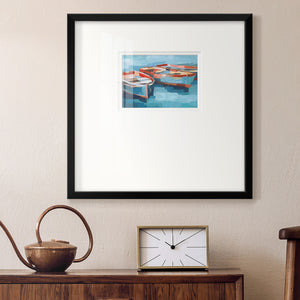 Primary Boats II Premium Framed Print Double Matboard