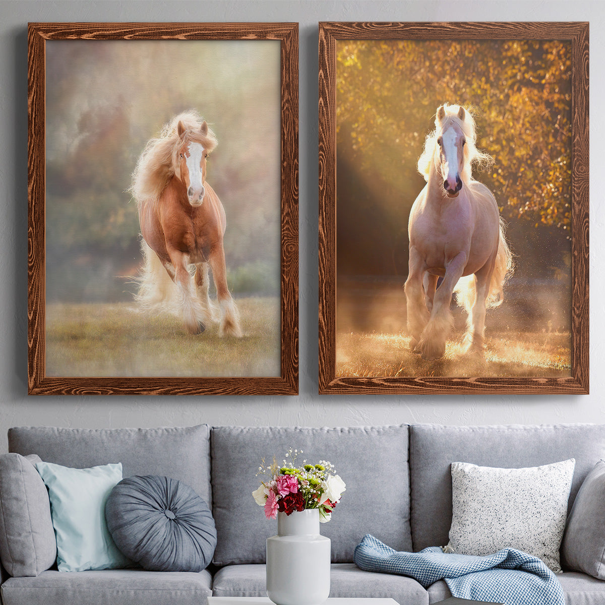 Horse Motion VII - Premium Framed Canvas 2 Piece Set - Ready to Hang